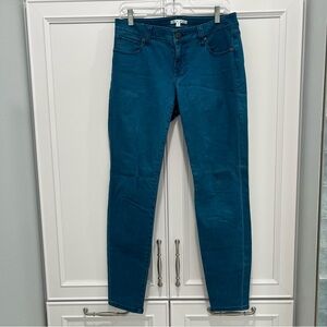 CAbi Teal Low Rise Skinny Jeans